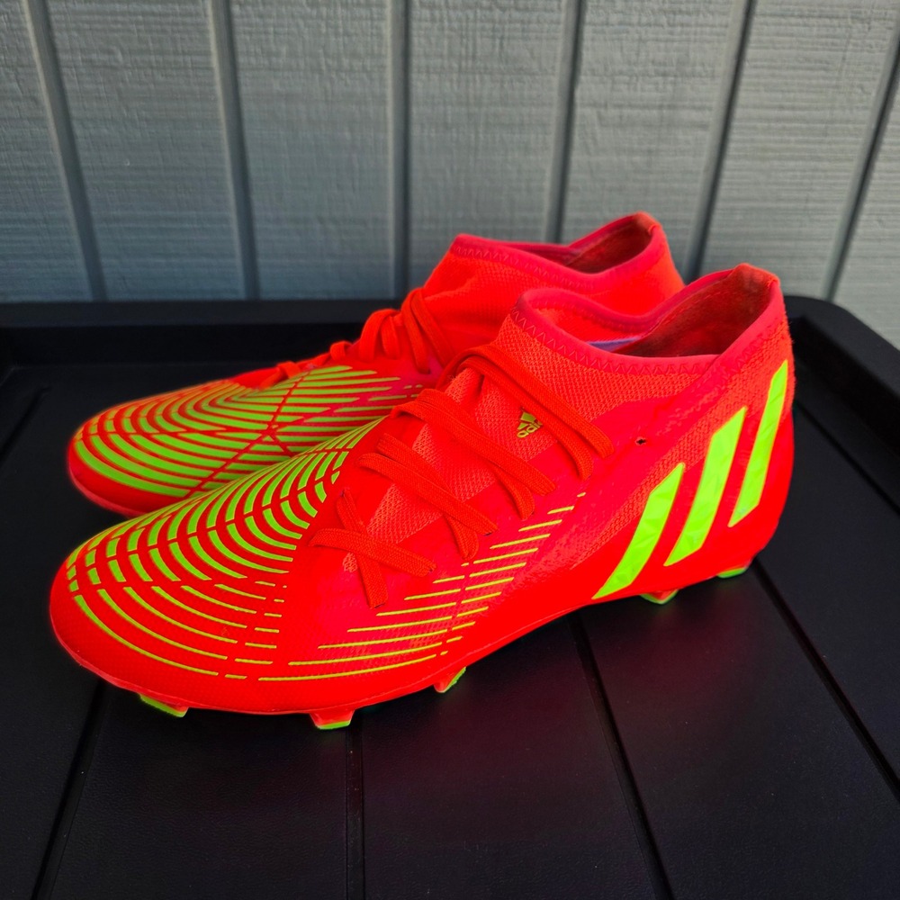 Adidas Predator Edge.3 FG Soccer Cleats Mens 7 Red Green Firm Ground